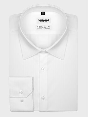 Evenemen Evenemen Koszula w jodełkę DUCA Biały Slim Fit