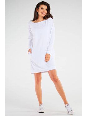 Infinite You Infinite You Sukienka dzianinowa M257 Biały Basic Fit