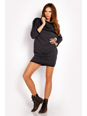 Awama Awama Úpletové šaty L024 Šedá Basic Fit