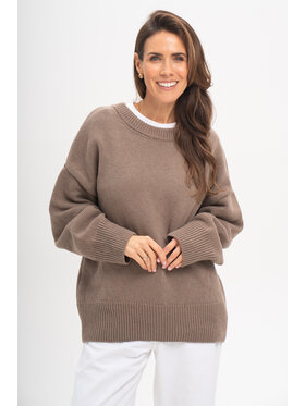 Salme Salme Sweter Livia Beżowy Oversize