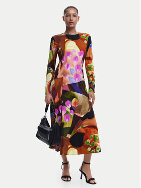 Desigual Desigual Rochie de zi Petals Lacroix 24WWVW18 Colorat Regular Fit