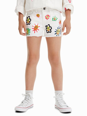 Desigual Desigual Džínsové šortky 23SGDD07 Biela Regular Fit