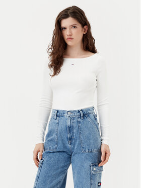 Tommy Jeans Tommy Jeans Halenka DW0DW21350 Écru Slim Fit