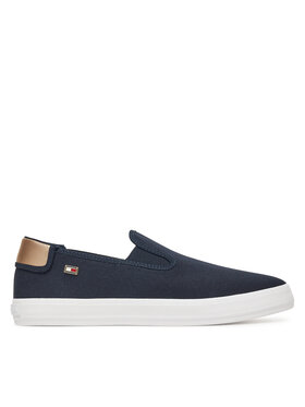 Tommy Hilfiger Tommy Hilfiger Kedai Vulc Canvas Slip-On Sneaker FW0FW08645 Tamsiai mėlyna