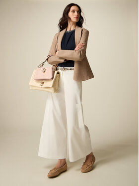 Oltre Oltre Pantaloni di tessuto P744R008878N011 Bianco Baggy Fit