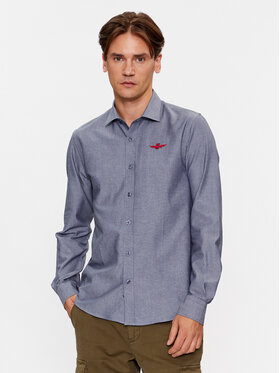 Aeronautica Militare Aeronautica Militare Košile 232CA1219CT3045 Modrá Slim Fit