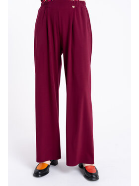 CLICK CLICK Spodnie materiałowe 30-449 Bordowy Straight Fit