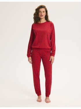Esotiq Esotiq Pyžamo 46123 Červená Regular Fit