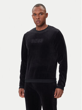 BOSS BOSS Bluză Velour 50550636 Negru Regular Fit