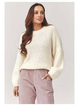 Makadamia Makadamia Sweter C37 Écru Loose Fit