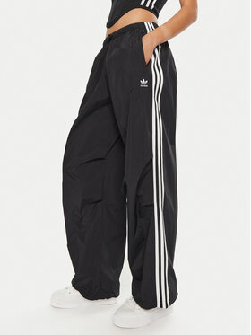 adidas adidas Долнище анцуг 3-Stripes Woven Parachute IY7251 Черен Loose Fit