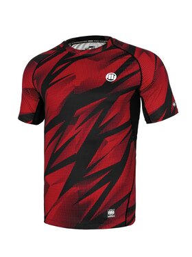 PITBULL PITBULL Koszulka techniczna Rashguard Dot Camo II M Czerwony Slim Fit