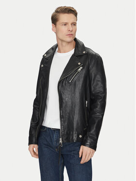 Guess Guess Кожено яке M2YL12 L0QN0 Черен Regular Fit