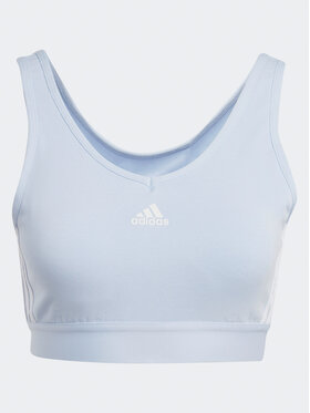 Adidas Bluza Essentials 3-Stripes Crop Top With Removable Pads IC4439 Svetlo Modra