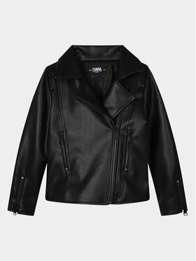 Karl Lagerfeld Kids Karl Lagerfeld Kids Dirbtinės odos striukė Z16161 S Juoda Regular Fit