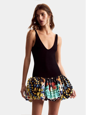 Desigual Desigual Coctailkleid Sparckler Lacroix 26SWVK11 Schwarz Slim Fit