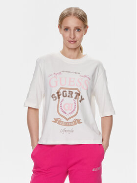 Guess Guess Tricou V4RI07 K8FQ4 Alb Boxy Fit