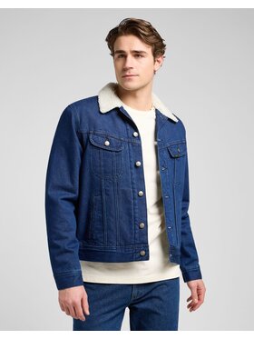 Lee Lee Kurtka jeansowa SHERPA JACKET Niebieski Regular Fit