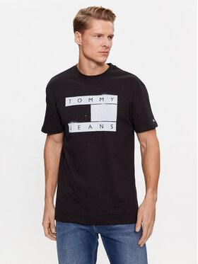 Tommy Jeans Tommy Jeans T-Shirt Spray Flag DM0DM17715 Czarny Classic Fit