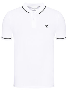 Calvin Klein Jeans Polo Majica J30J315603 Bela Slim Fit