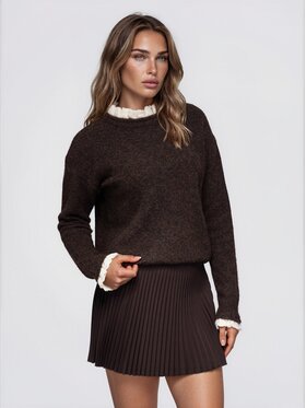 Ombre Ombre Sweter OW-SW-E0043 Brązowy Regular Fit