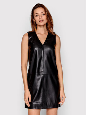 Trussardi Trussardi Сукня зі штучної шкіри 56D00572 Чорний Regular Fit