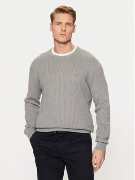 Tommy Hilfiger Tommy Hilfiger Sveter MW0MW37400 Sivá Slim Fit