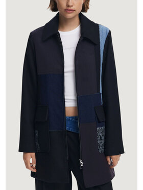 Desigual Desigual Παλτό COAT_PATCH Μαύρο Classic Fit