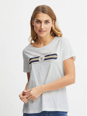 Fransa Fransa Тишърт 20612083 Бял Regular Fit