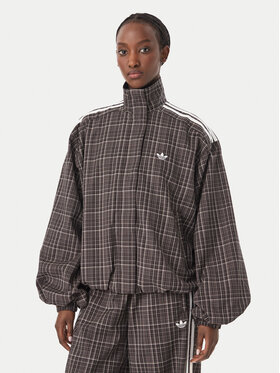 adidas adidas Mikina Blousy Check Track Top LG3953 Hnedá Regular Fit