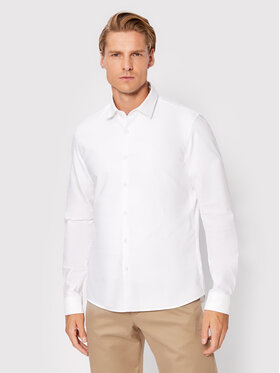 Calvin Klein Calvin Klein Koszula Washed Oxford Solid K10K109887 Biały Slim Fit