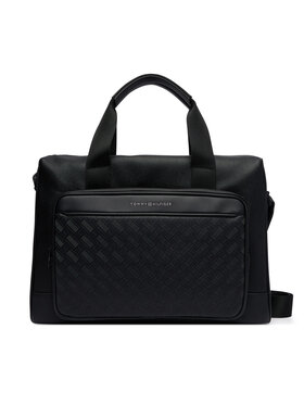 Tommy Hilfiger Tommy Hilfiger Geantă pentru laptop Th Modern Monogram Computer Bag AM0AM14729 Negru