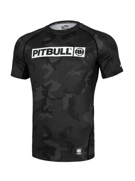 PITBULL PITBULL Koszulka techniczna Rashguard Net Camo Hilltop II L Czarny Slim Fit