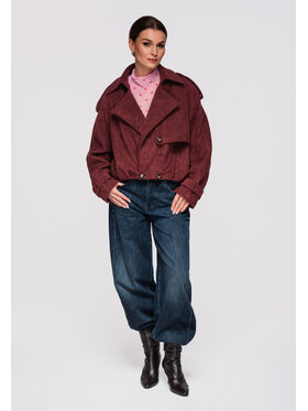 Ombre Ombre Kurtka przejściowa OW-JANP-0108 Bordowy Oversize