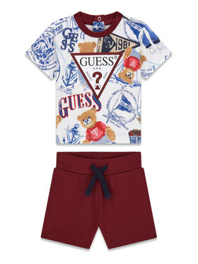 Guess Guess Komplet majica in kratke hlače I6RG08 K8HM4 Bordo rdeča Regular Fit