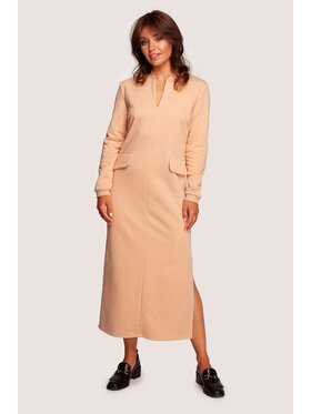 BeWear BeWear Úpletové šaty B242 Béžová Comfort Fit