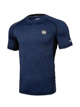 PITBULL PITBULL Koszulka techniczna Rashguard Performance Pro plus New Logo L Granatowy Slim Fit