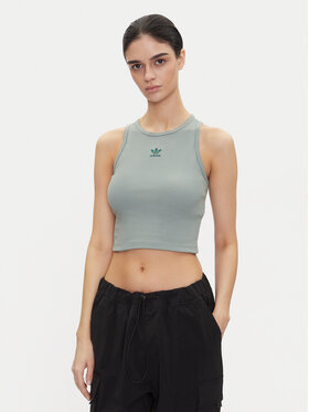 adidas adidas Top Essentials JC9005 Zelená Slim Fit