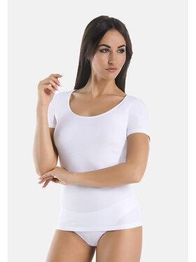 Teyli Teyli T-Shirt damski bawełniany Solky Biały Standard Fit