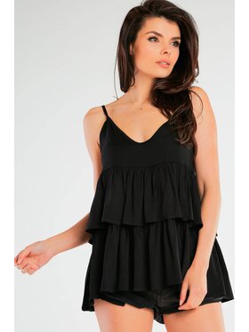Awama Awama Bluzka A432 Czarny Basic Fit