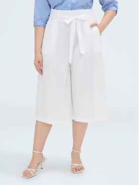 Fiorella Rubino Fiorella Rubino Pantaloni di tessuto P717L002527N011 Bianco A-Line Fit