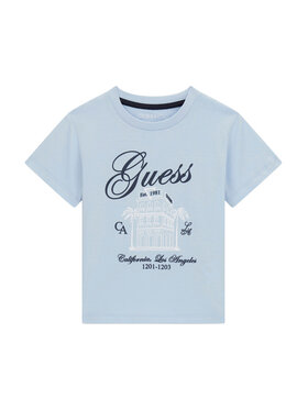 Guess Guess Marškinėliai N6GI00 K8HM4 Žydra Regular Fit