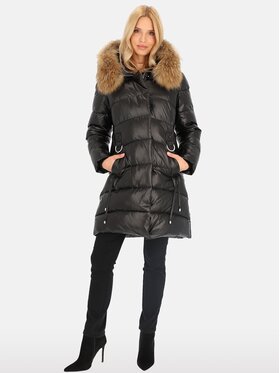 Perso Perso Dámska bunda BLH241062FXR Čierna Regular Fit