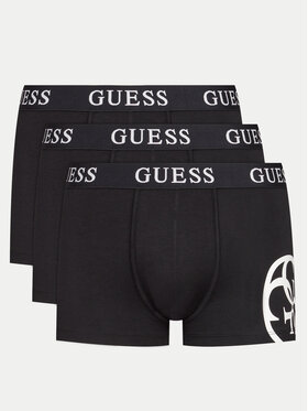 Guess Guess Set 3 perechi de boxeri Placed Logo U4RG04 K6YW0 Negru
