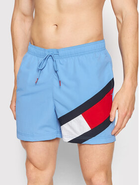 Tommy Hilfiger Tommy Hilfiger Szorty kąpielowe Medium Drawstring UM0UM02048 Niebieski Slim Fit