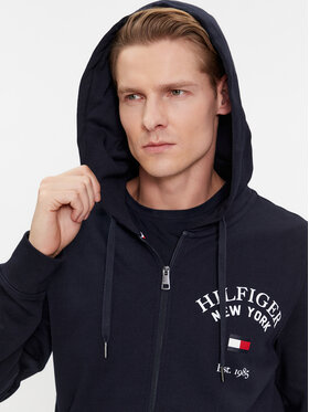 Tommy Hilfiger Majica Dugih Rukava Arched Varsity MW0MW33644 Tamnoplava Regular Fit