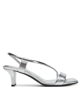 Calvin Klein Calvin Klein Basutės Heel Sandal 50 Squared Metallic HW0HW02560 Sidabrinė