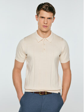 BIG STAR BIG STAR Sweter MATISON Kremowy Basic Fit