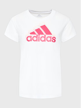 adidas adidas Funkčné tričko Brand Love HK6514 Biela Regular Fit