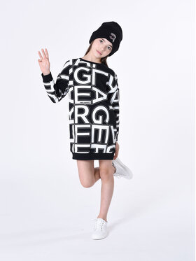 Karl Lagerfeld Kids Karl Lagerfeld Kids Sukienka dzianinowa Z12253 S Czarny Regular Fit